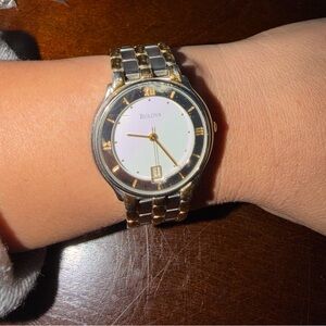 Bulova Two-Tone Gold and Silver Round Dress Watch